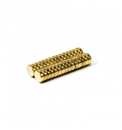Neodymium N38 Magnets - Disk, 3x1mm, Gold Plated - Cover