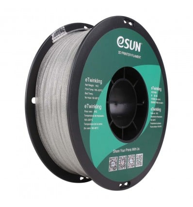 eSUN eTwinkling PLA Filament - 1.75mm Silver - Cover