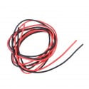 Silicone Wire Pair - Black & Red, 22AWG, 1m