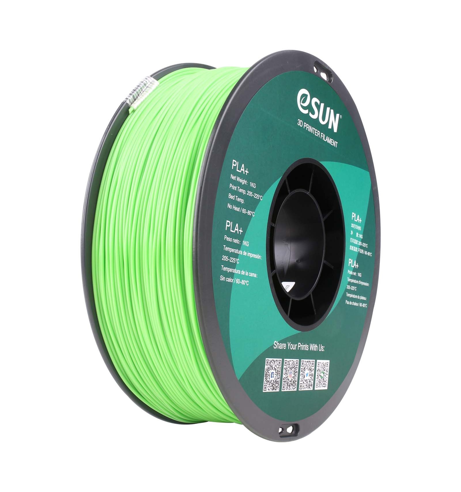 eSun PLA+ 1.75mm 1KG 3D Printer Filament - Green