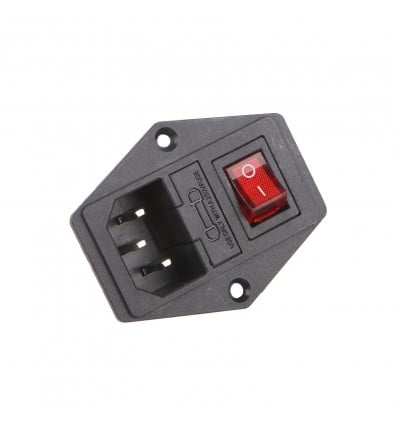 IEC Mains Inlet Socket - With Fuse and Switch - Cover