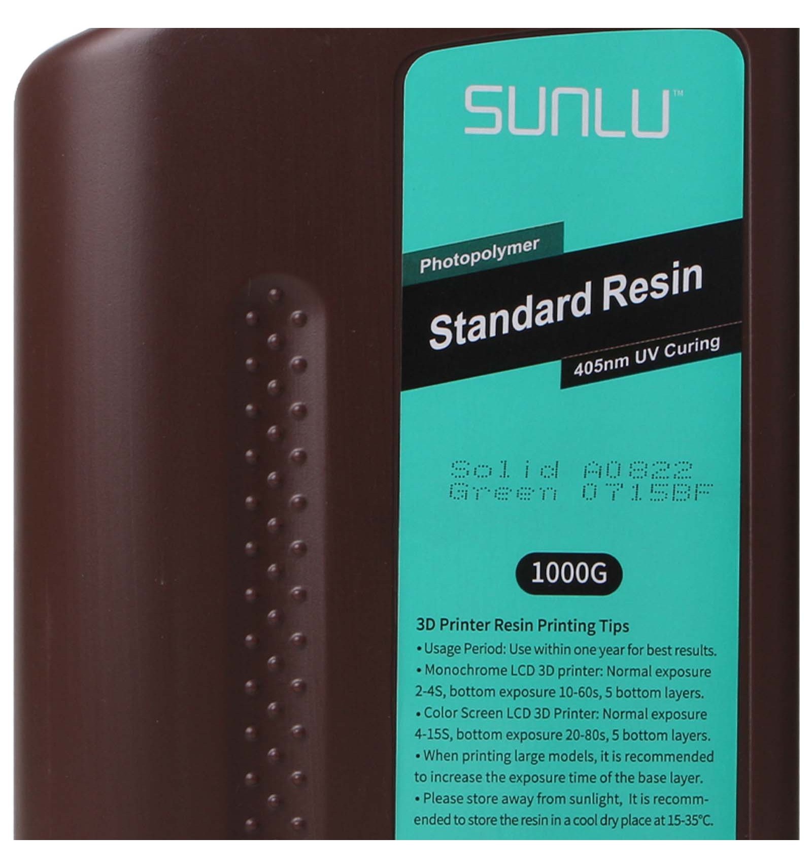 Resin】SUNLU 3D Printer Standard Resin 