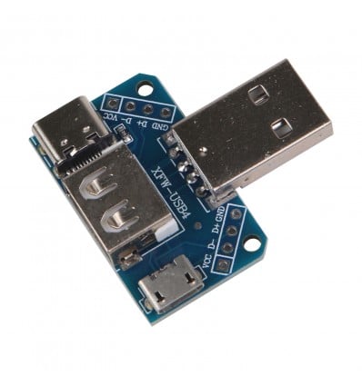 DIY USB Adapter Module – Male USB-A to Female USB-A, MicroUSB & USB-C_Cover