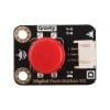 Digital Push Button - Red, Internal LED, Gravity Series - Front