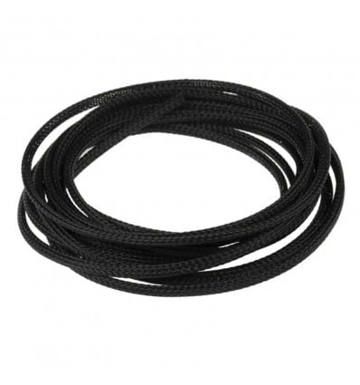 Black Braided PET Cable Sleeve – 5m Length - Cover