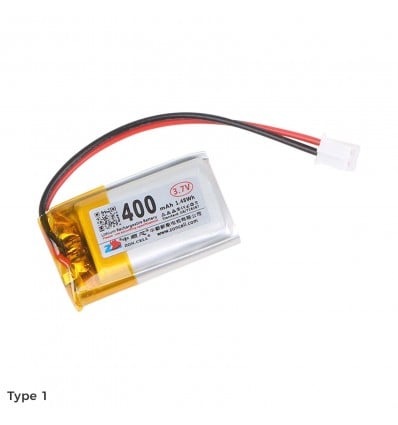 LiPo Battery 3.7V 400mAh - 1C 1Cell with PH2.0 connector - Cover