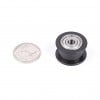 Smooth Idler Pulley (5mm Bore / 6mm Belt) - in relation to R1 coin